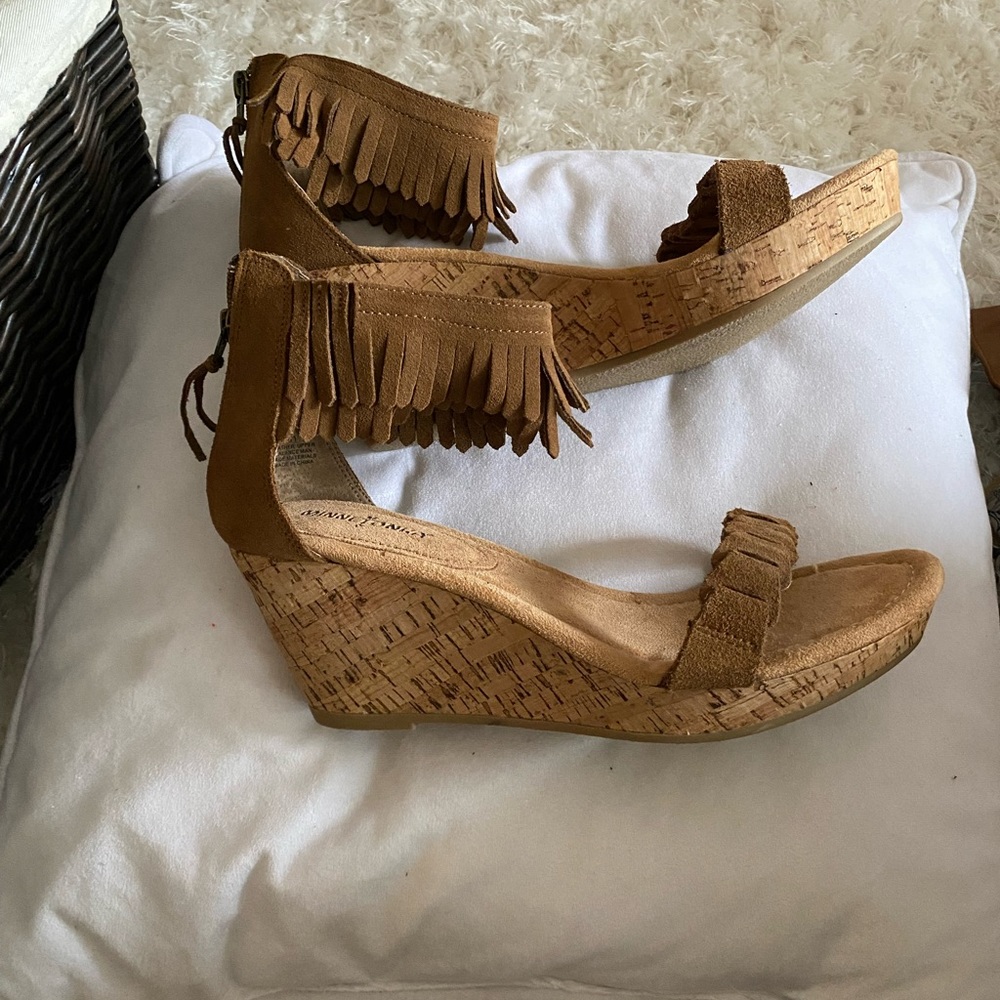 Minnetonka Wedge with Suede Fringe